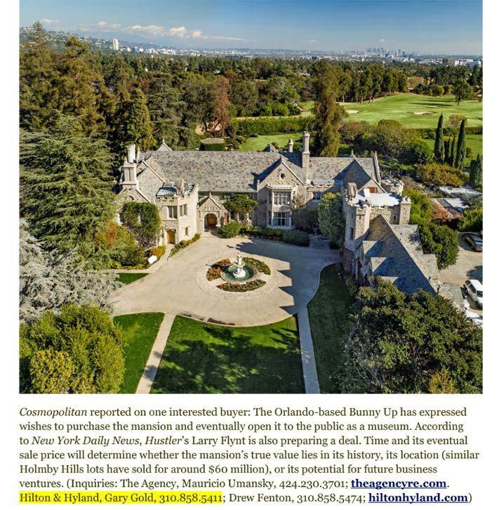 The Playboy Mansion Is Now for Sale—Hef Included - Gary Gold | Best Los ...