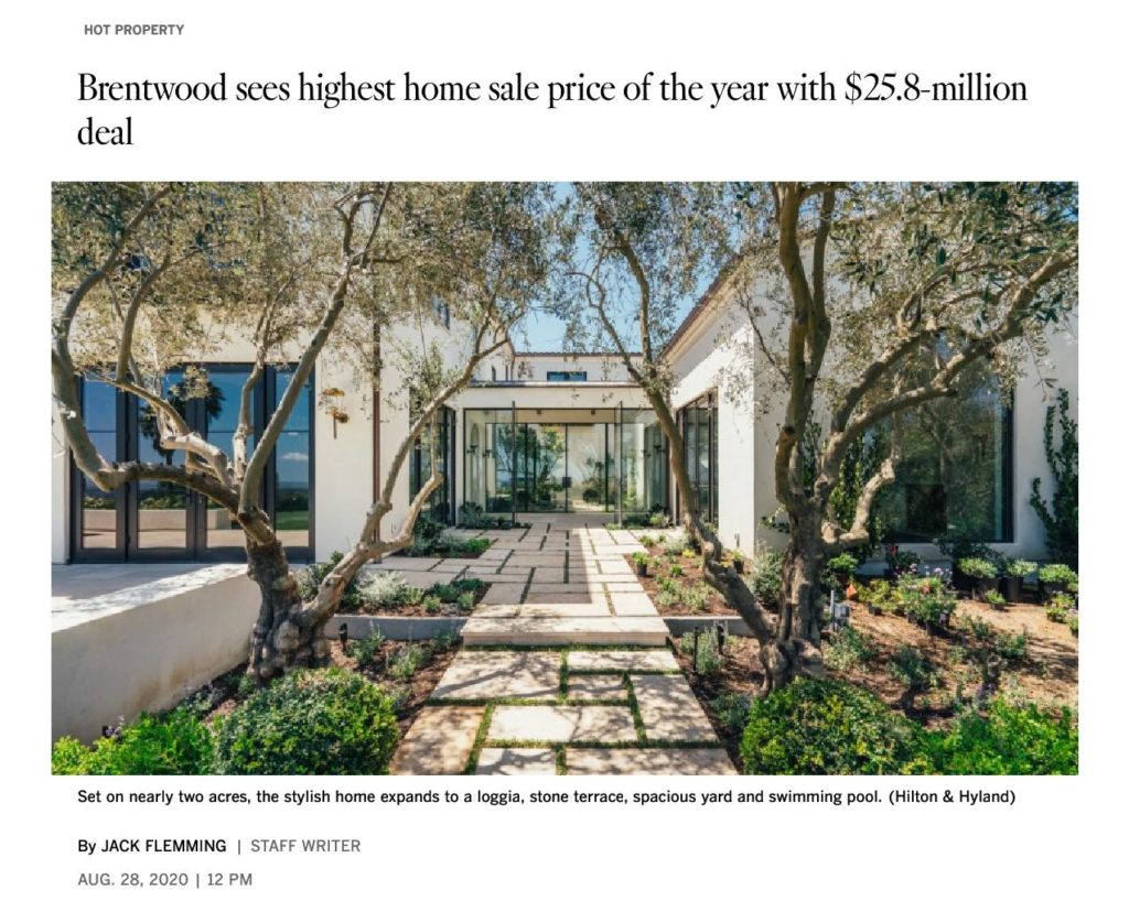 Hot Property Brentwood sees 2020 s highest home sale in 25.8 million deal Los Angeles Times page 003